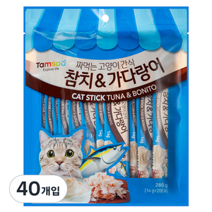 탐사 국내생산 짜먹는 고양이간식, 혼합맛(참치/가다랑어), 280g, 2개