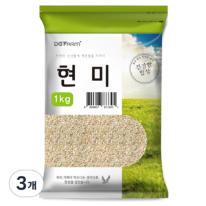 건강한밥상 국산 현미, 1kg, 3개