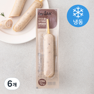 아임닭 맛있는 닭가슴살 블랙페퍼 소시지 꼬치 (냉동), 70g, 6개