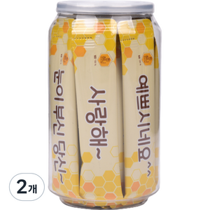 찐허니 벌꿀스틱 레터링 투명캔, 200g, 2개