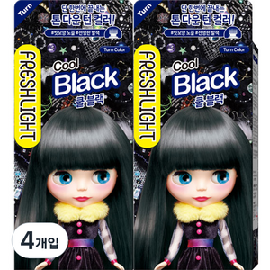 프레쉬라이트 밀키타입 염색제, 쿨블랙, 4개