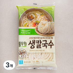 풀무원 생칼국수 4인분, 550g, 3개