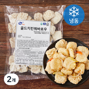 하늘푸드 골드치킨 꿔바로우 (냉동), 1kg, 2개