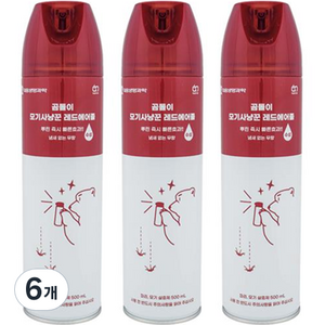 대웅생명과학 모기사냥꾼 레드에어졸 수성 무향 살충제, 500ml, 6개
