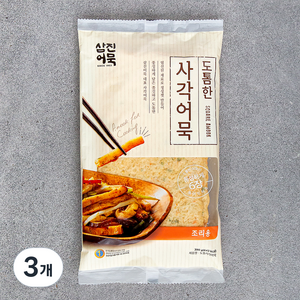 삼진어묵 도톰한 사각어묵, 390g, 3개