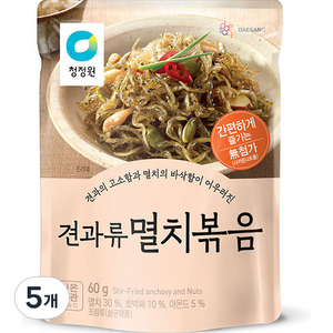 청정원 견과류 멸치볶음, 60g, 5개