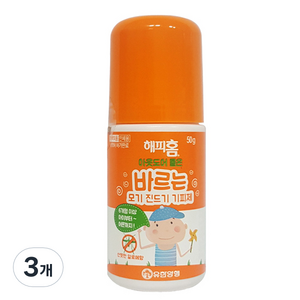 해피홈 아웃도어 롤온 바르는 모기 진드기 기피제, 50g, 3개