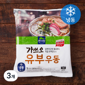 면사랑 가쓰오 유부 우동 1인분 (냉동), 283g, 3개