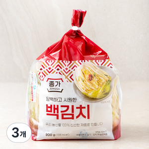 대상 종가 백김치, 900g, 3개