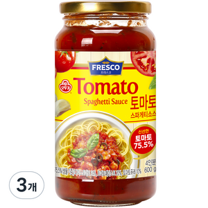 오뚜기프레스코 토마토 스파게티소스, 600g, 3개