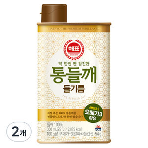 해표 통들깨 들기름, 2개, 350ml