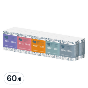 보니타굿즈 펄프 3겹 미니 포켓 티슈, 10매, 60개
