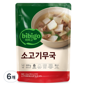 비비고 소고기무국, 500g, 6개