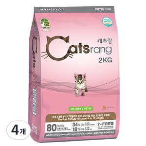 캐츠랑 키튼 어린 고양이 건식사료, 닭+참치, 2kg, 4개