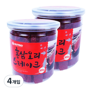 뉴트리오 스테이크 반려견 간식, 홍삼 + 오리 혼합맛, 300g, 4개