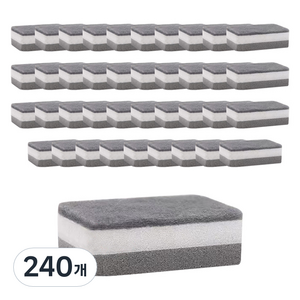 GUNU 주방 세척 스펀지 수세미 그레이, 240개, 1개입