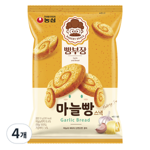 농심 빵부장 마늘빵, 4개, 55g