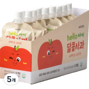 아올다 hello 아이 달콤사과 주스, 100ml, 50개, 사과맛