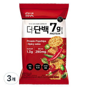 더단백 빙그레 건강tft 팝칩 매콤살사맛, 3개, 44g