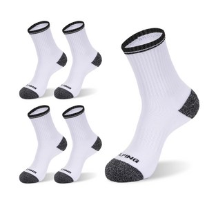 콜핑 트레일 더블 쿠션 크루 5켤레 세트, 화이트