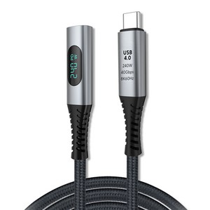 엠비에프 USB 4.0 C타입 M C타입 F 240W 40Gbps 연장 케이블 MBF-U40MF-05, 1개, 50cm