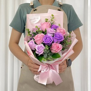 러블리팜 조화 에나벨 꽃다발, 믹스퍼플