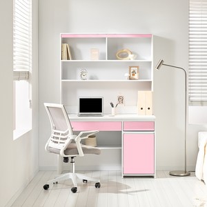 리파 1200 도어형 책상 책꽂이 세트 방문설치, 핑크