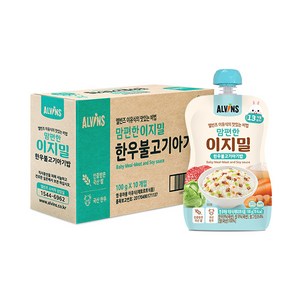 엘빈즈 이지밀 맘편한 파우치 이유식 13개월이상 한우불고기아기밥 10p, 1개, 한우불고기맛