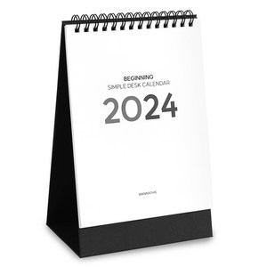 워너디스 2024 비기닝 심플 데스크 세로형 캘린더 B6, 블랙, 1개