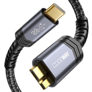 코드웨이 USB C타입 to 마이크로B 외장하드 케이블, 1개, 0.3M