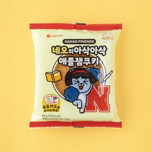 카카오프렌즈 네오의 아삭애플잼쿠키, 80g, 1개