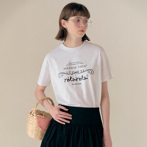 로라로라 여성용 VINTAGE NOUVELLE LOGO HALF T SHIRT