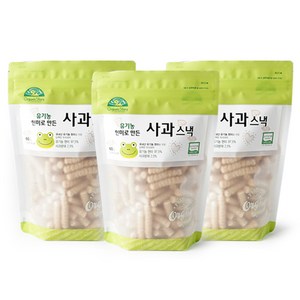 오가닉스토리 유기농 현미로 만든 사과 스낵, 60g, 3개