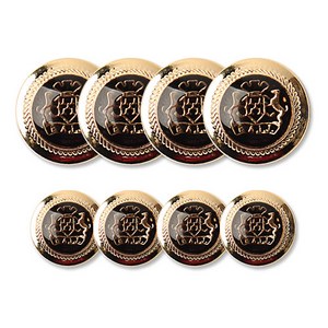 에폭 메탈 단추 B A I J 15mm + 21mm 세트, 블랙골드, 4세트
