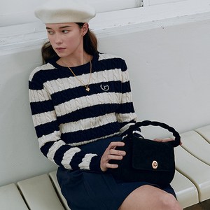 로라로라 여성용 WOOL STRIPE ROUND NECK KNIT