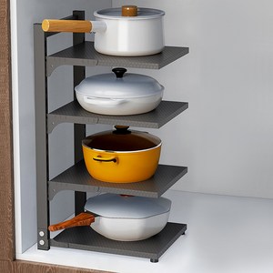 존글로벌 육각퀄팅 높이조절 후라이팬 거치대 243 x 292 x 503 mm, 그레이, 4단