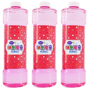 샤봉 비눗방울 리필액1000ml, 3개, 핑크 + 화이트 + 투명