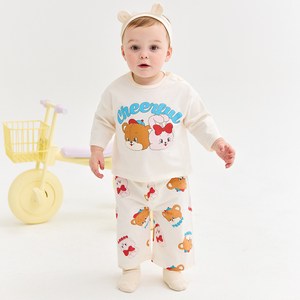 MilkBaby 아동용 발랄한 테디 앤 버니 7부 라운지웨어 세트