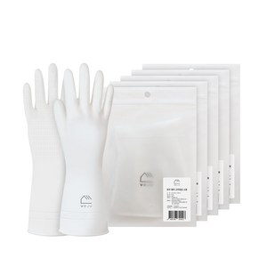 위주 애착 반투명 PVC 고무장갑, 5개, 소(S)