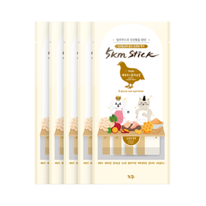 조공 반려동물 오키로스틱 파우치 간식 4P, 혼합맛(메추리/닭가슴살), 56g, 5개