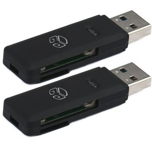 디지지 USB3.0 2IN1 카드리더기 웨이브온 2p, D21-0303, 블랙, 2개