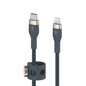 벨킨 프로 플렉스 USB-C to 라이트닝 아이폰 고속 충전 케이블 CAA011bt1M, 1m, 블루, 1개