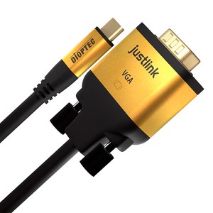 디옵텍 USB C To VGA 케이블 3M, JUSTLINK CTRC030