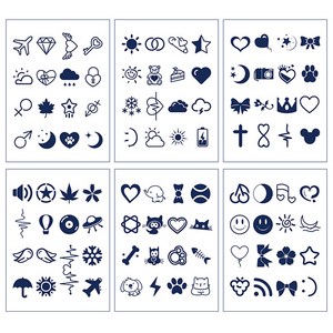 작은사이즈 손가락 타투 스티커 6종 세트, 1세트, A타입