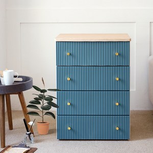 보노하우스 카밀라 템바보드 서랍장 4단, 네이비