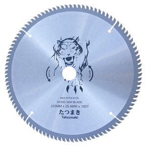 TATSUMAKI 목재용 원형 톱날 255mm, 1개