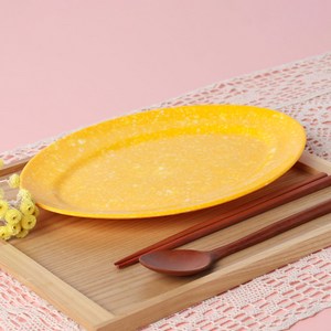 레트로 분식그릇 떡볶이 팝 슬림접시 2호, YELLOW, 4개