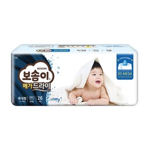 보솜이 메가드라이 팬티형 기저귀 남아용, 특대형(XL), 26개