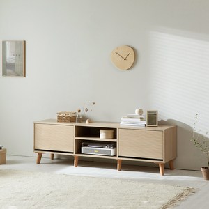 이프 오픈형 낮은 거실장 방문설치, 메이플