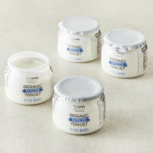 상하목장 유기농 그릭요거트 무가당 플레인, 80g, 1개입, 4개